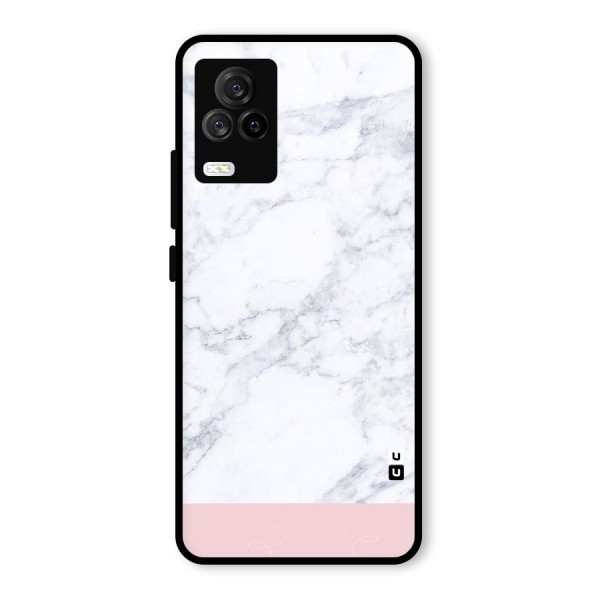 Pink White Merge Marble Glass Back Case for Vivo iQOO 7 Legend 5G