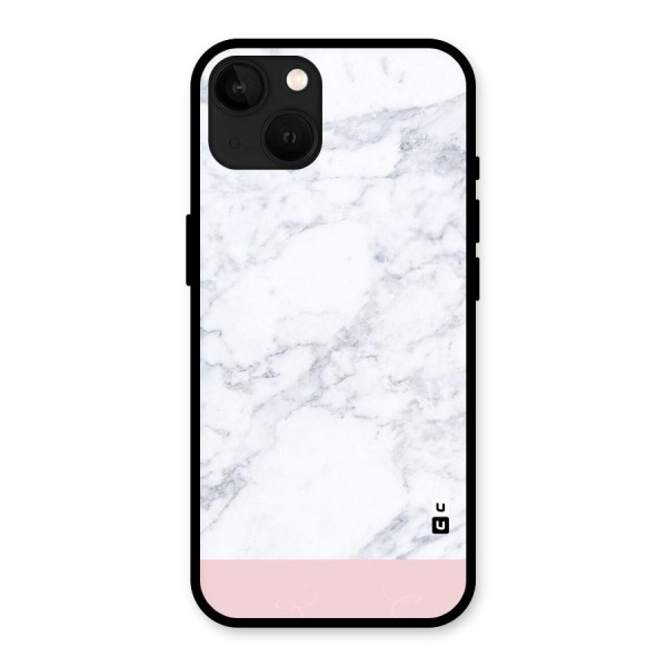 Pink White Merge Marble Glass Back Case for iPhone 13