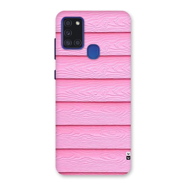 Pink Wood Back Case for Galaxy A21s
