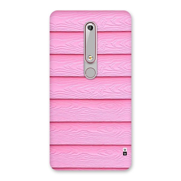 Pink Wood Back Case for Nokia 6.1