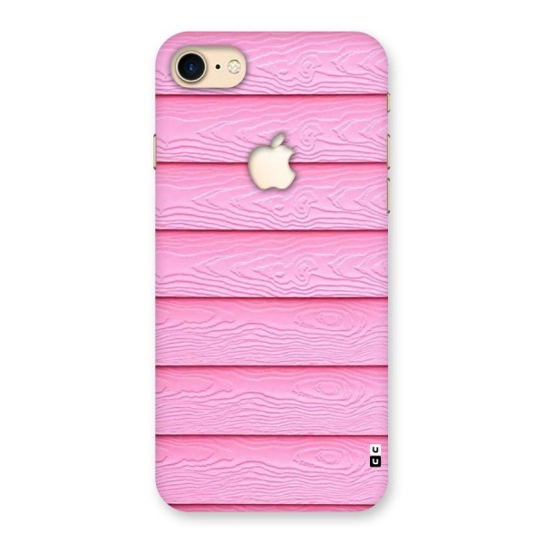 Pink Wood Back Case for iPhone 7 Apple Cut
