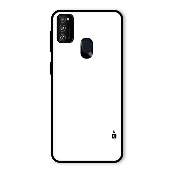 Plain White Glass Back Case for Galaxy M30s