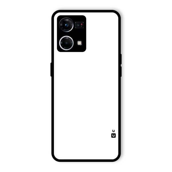 Plain White Glass Back Case for Oppo F21 Pro 4G