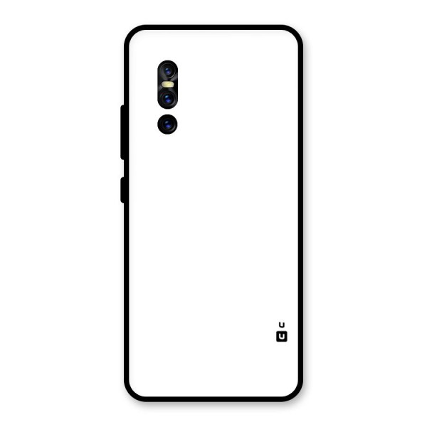 Plain White Glass Back Case for Vivo V15 Pro