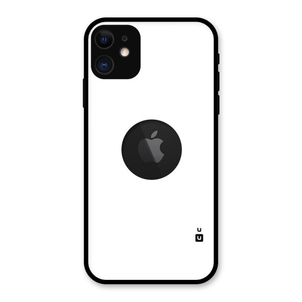 Plain White Glass Back Case for iPhone 11 Logo Cut