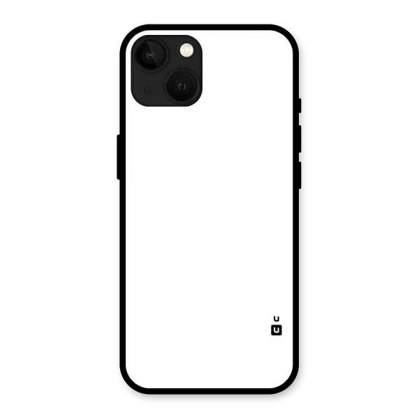 Plain White Glass Back Case for iPhone 13