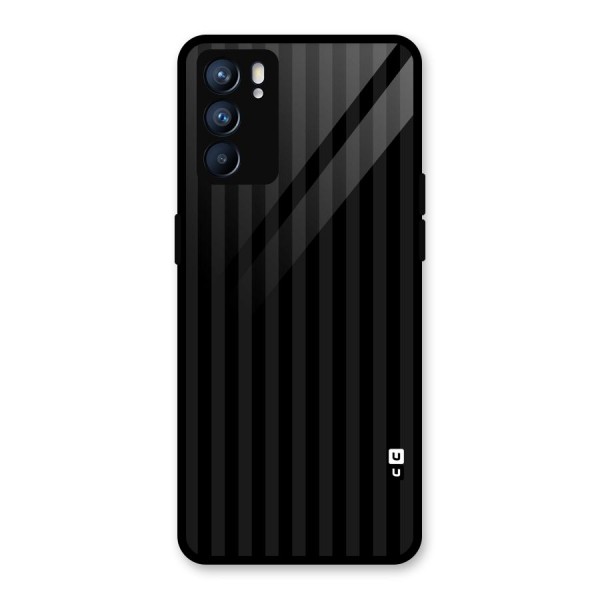 Pleasing Dark Stripes Glass Back Case for Oppo Reno6 5G