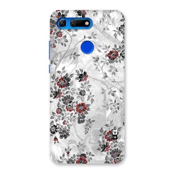 Pleasing Grey Floral Back Case for Honor View 20