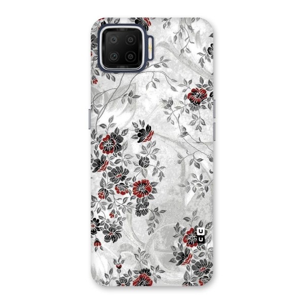 Pleasing Grey Floral Back Case for Oppo F17
