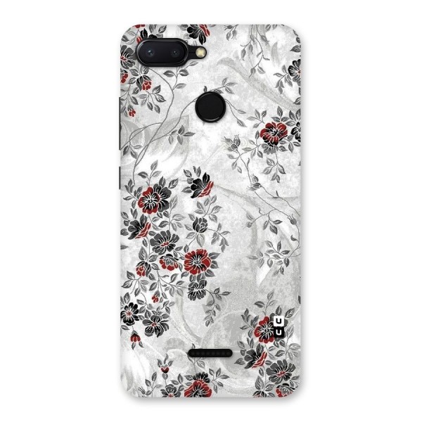 Pleasing Grey Floral Back Case for Redmi 6