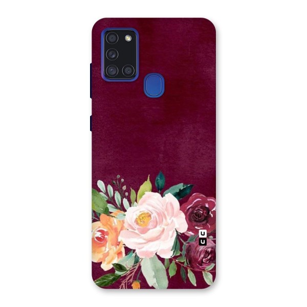 Plum Floral Design Back Case for Galaxy A21s