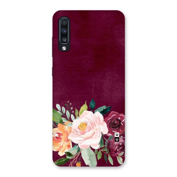 Plum Floral Design Back Case for Galaxy A70
