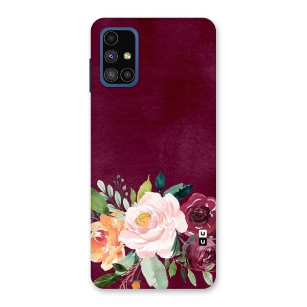 Plum Floral Design Back Case for Galaxy M51