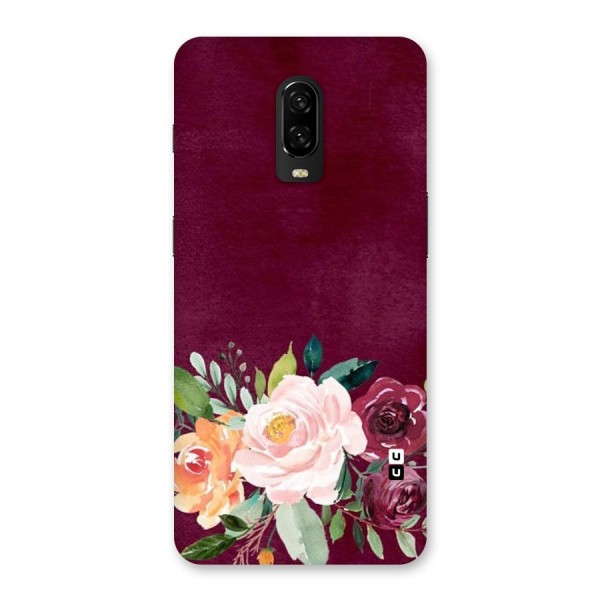 Plum Floral Design Back Case for OnePlus 6T