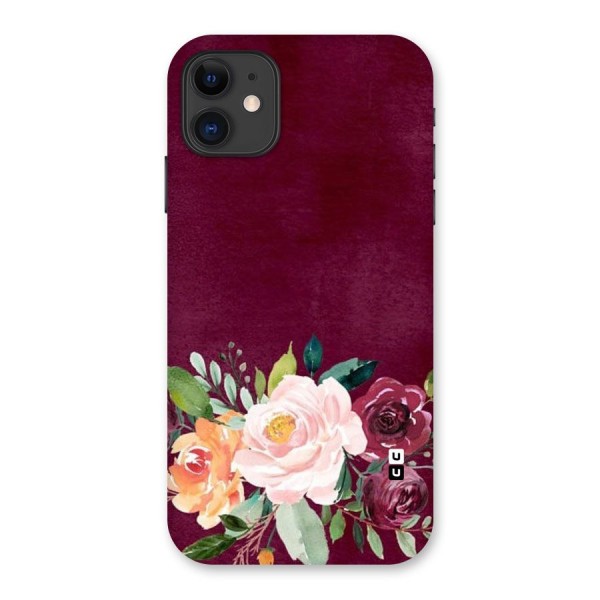 Plum Floral Design Back Case for iPhone 11