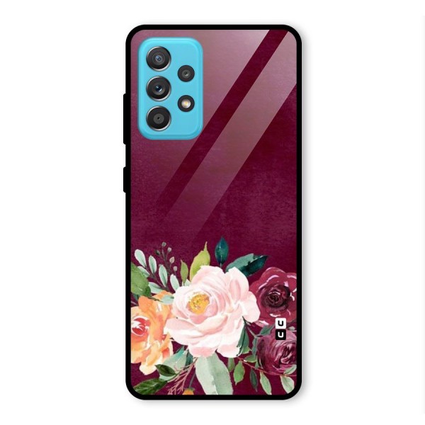 Plum Floral Design Glass Back Case for Galaxy A52s 5G