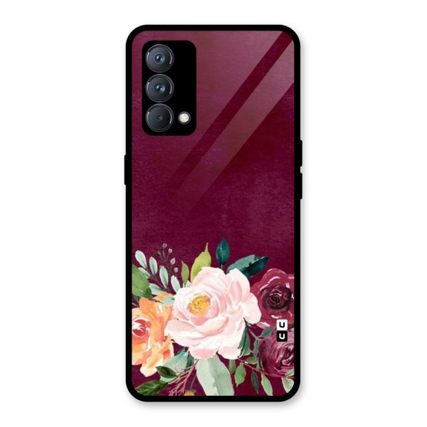 Plum Floral Design Glass Back Case for Realme GT Master Edition