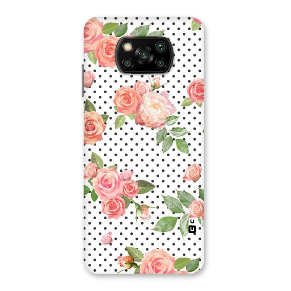Polka Bloom White Back Case for Poco X3