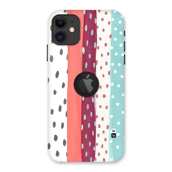 Polka Brush Art Back Case for iPhone 11 Logo Cut