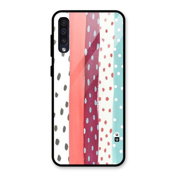 Polka Brush Art Glass Back Case for Galaxy A50