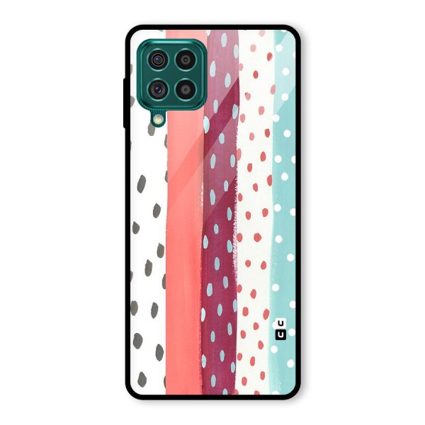 Polka Brush Art Glass Back Case for Galaxy F62