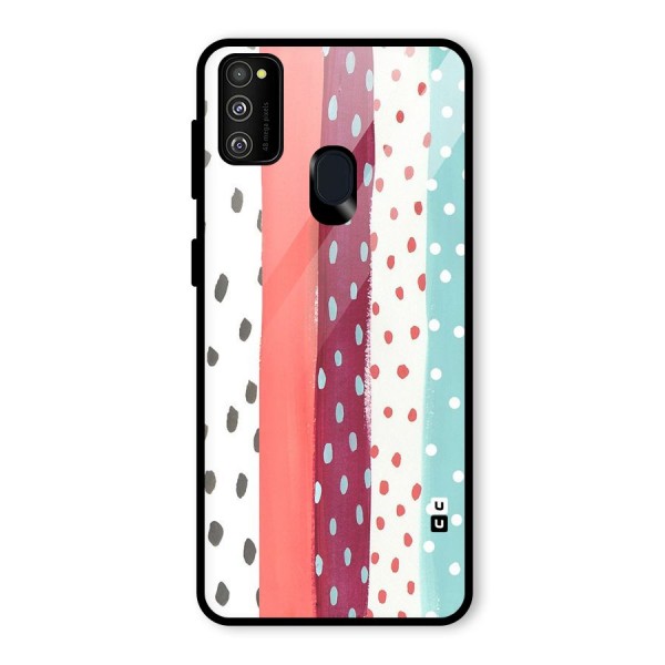 Polka Brush Art Glass Back Case for Galaxy M30s