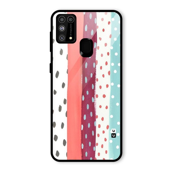 Polka Brush Art Glass Back Case for Galaxy M31