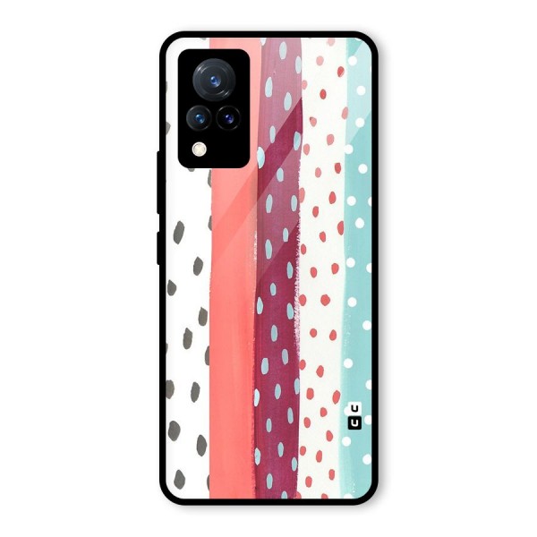 Polka Brush Art Glass Back Case for Vivo V21 5G