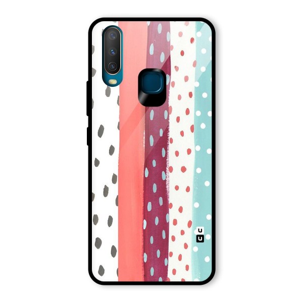 Polka Brush Art Glass Back Case for Vivo Y15