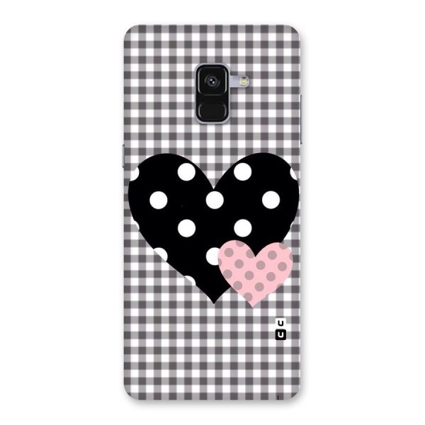 Polka Check Hearts Back Case for Galaxy A8 Plus