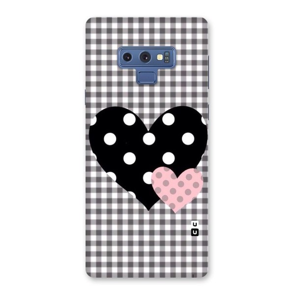 Polka Check Hearts Back Case for Galaxy Note 9