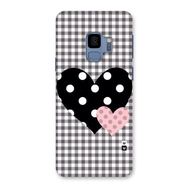 Polka Check Hearts Back Case for Galaxy S9