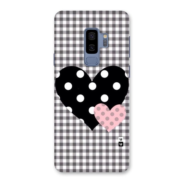 Polka Check Hearts Back Case for Galaxy S9 Plus