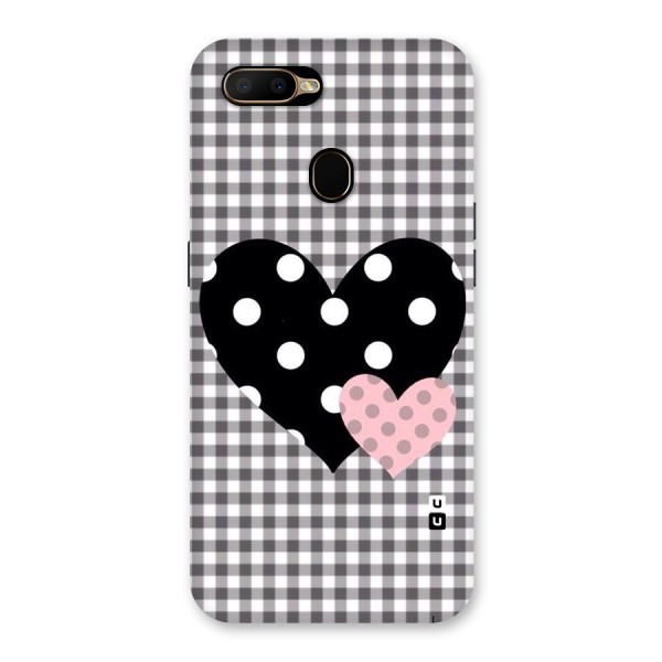 Polka Check Hearts Back Case for Oppo A5s
