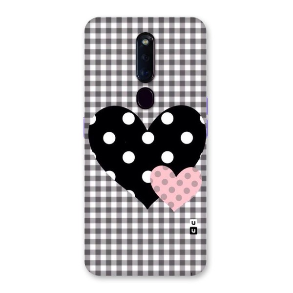 Polka Check Hearts Back Case for Oppo F11 Pro