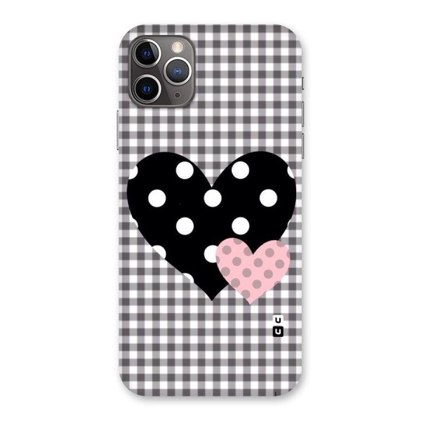 Polka Check Hearts Back Case for iPhone 11 Pro Max