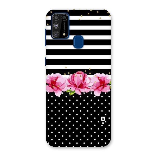 Polka Floral Stripes Back Case for Galaxy M31