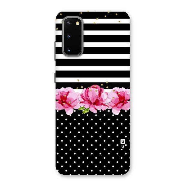 Polka Floral Stripes Back Case for Galaxy S20