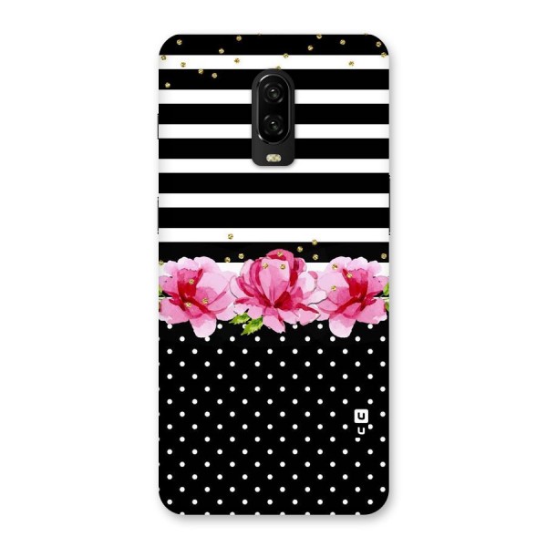 Polka Floral Stripes Back Case for OnePlus 6T
