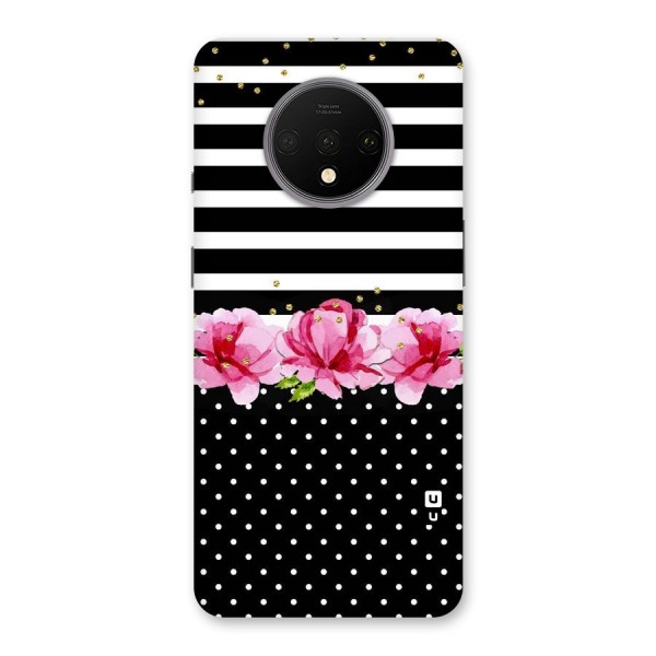 Polka Floral Stripes Back Case for OnePlus 7T