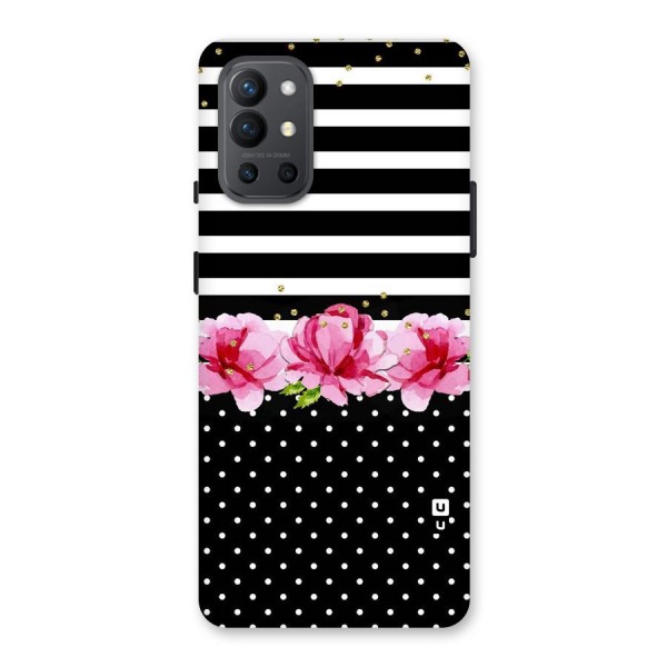 Polka Floral Stripes Back Case for OnePlus 9R