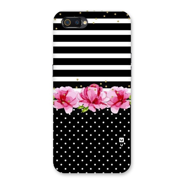 Polka Floral Stripes Back Case for Realme C2