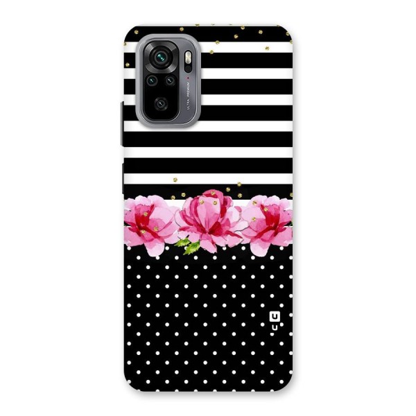 Polka Floral Stripes Back Case for Redmi Note 10
