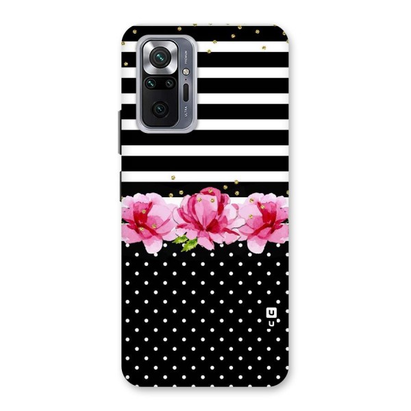 Polka Floral Stripes Back Case for Redmi Note 10 Pro