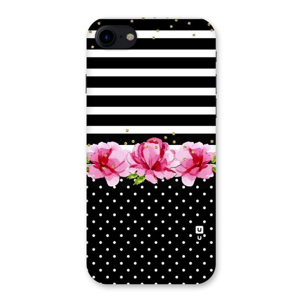 Polka Floral Stripes Back Case for iPhone SE 2020