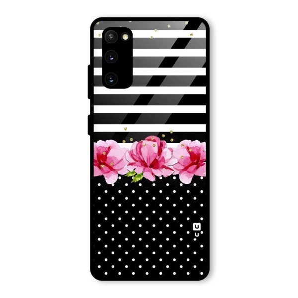 Polka Floral Stripes Glass Back Case for Galaxy S20 FE