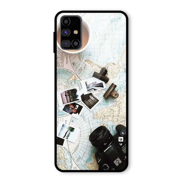 Post Stamps Travel Glass Back Case for Galaxy M31s