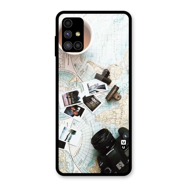 Post Stamps Travel Glass Back Case for Galaxy M51