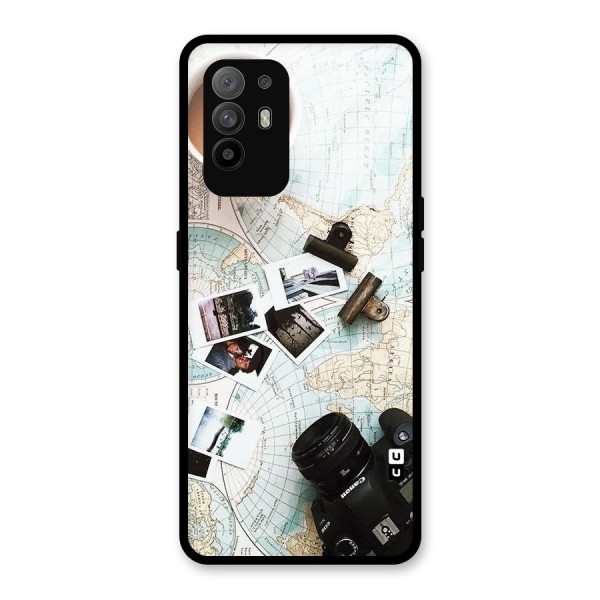 Post Stamps Travel Glass Back Case for Oppo F19 Pro Plus 5G