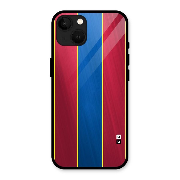 Premium Vertical Stripes Glass Back Case for iPhone 13